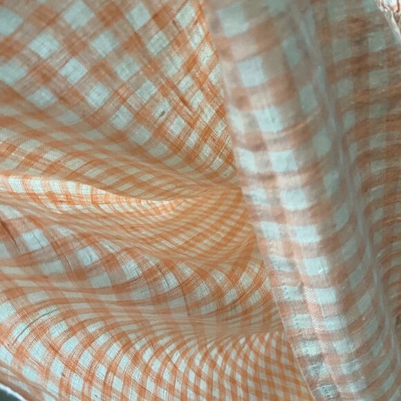 Handmade Plus Size Cotton Linen Pink Peach White Elastic Straps Dress - Picture 13 of 13